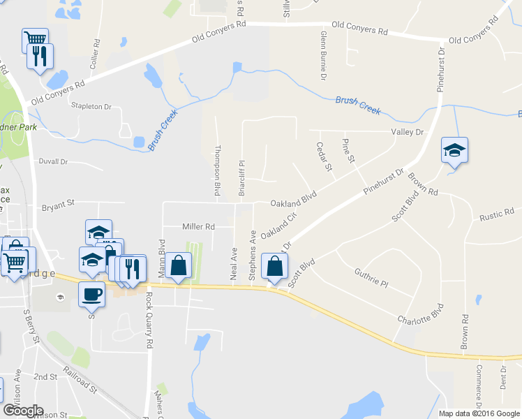 map of restaurants, bars, coffee shops, grocery stores, and more near 100 Stephens Avenue in Stockbridge