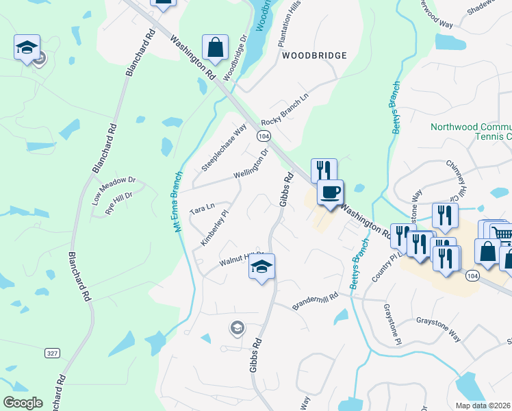 map of restaurants, bars, coffee shops, grocery stores, and more near 4654 La Pointe in Evans