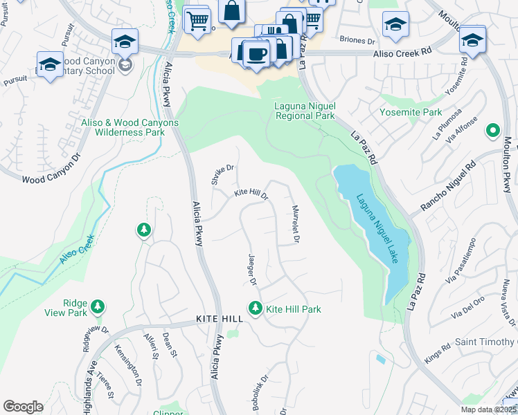 map of restaurants, bars, coffee shops, grocery stores, and more near 28562 Jaeger Drive in Laguna Niguel