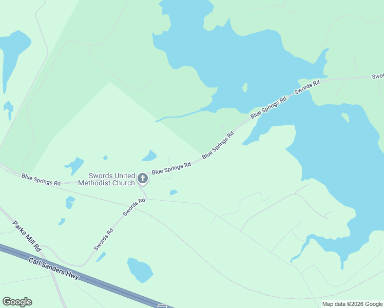 map of restaurants, bars, coffee shops, grocery stores, and more near Blue Springs Road in Buckhead