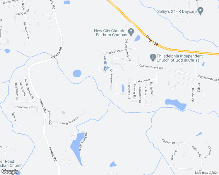 map of restaurants, bars, coffee shops, grocery stores, and more near 7653 Bowhead Court in Fairburn