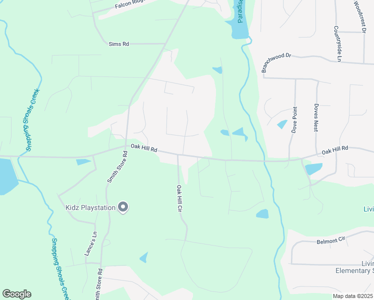 map of restaurants, bars, coffee shops, grocery stores, and more near 10 Oak Wood Lane in Covington