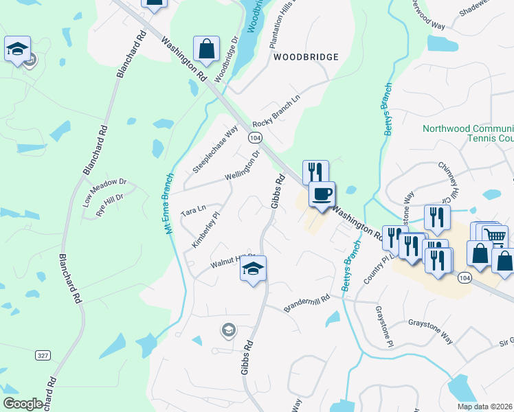 map of restaurants, bars, coffee shops, grocery stores, and more near 4654 La Pointe in Evans