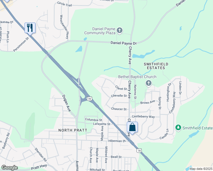map of restaurants, bars, coffee shops, grocery stores, and more near 949 Chichester Drive in Birmingham
