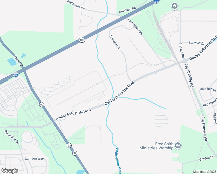 map of restaurants, bars, coffee shops, grocery stores, and more near 1305 Whitewater Place in Fairburn