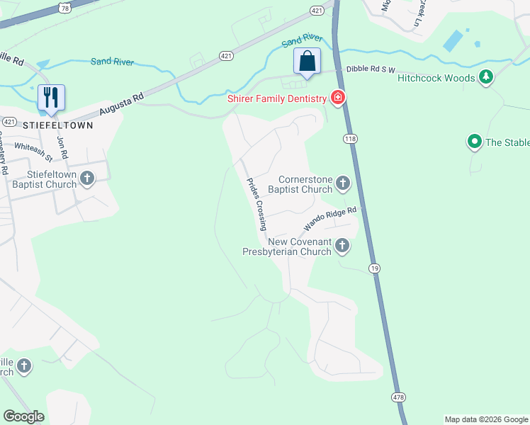 map of restaurants, bars, coffee shops, grocery stores, and more near 1102 Prides Crossing in Warrenville