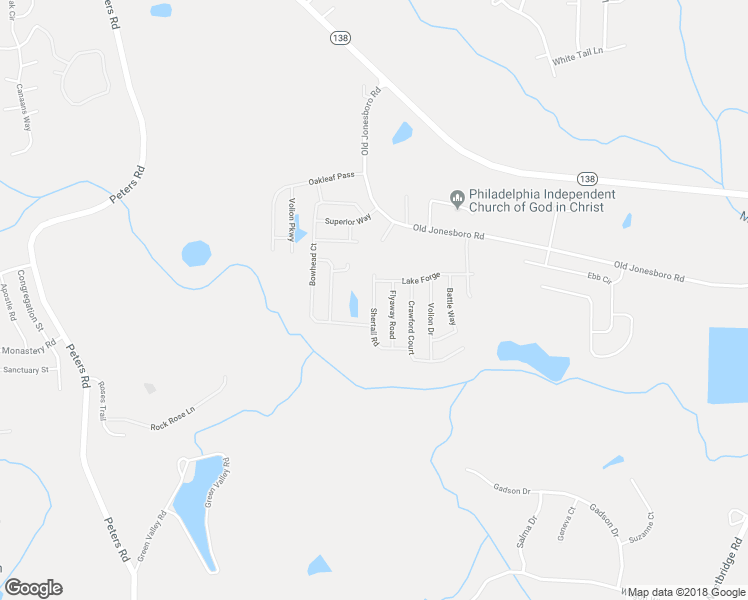 map of restaurants, bars, coffee shops, grocery stores, and more near 7843 Shertall Road in Fairburn