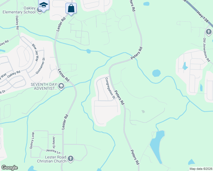 map of restaurants, bars, coffee shops, grocery stores, and more near 7615 Apostle Road in Fairburn