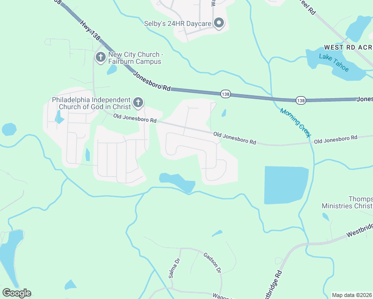 map of restaurants, bars, coffee shops, grocery stores, and more near 7607 Rudder Circle in Fairburn