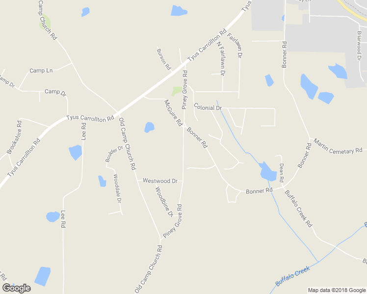 map of restaurants, bars, coffee shops, grocery stores, and more near 289 Piney Grove Road in Carrollton