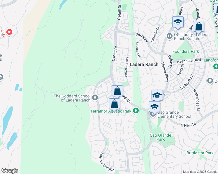 map of restaurants, bars, coffee shops, grocery stores, and more near 26 Orange Blossom Circle in Mission Viejo