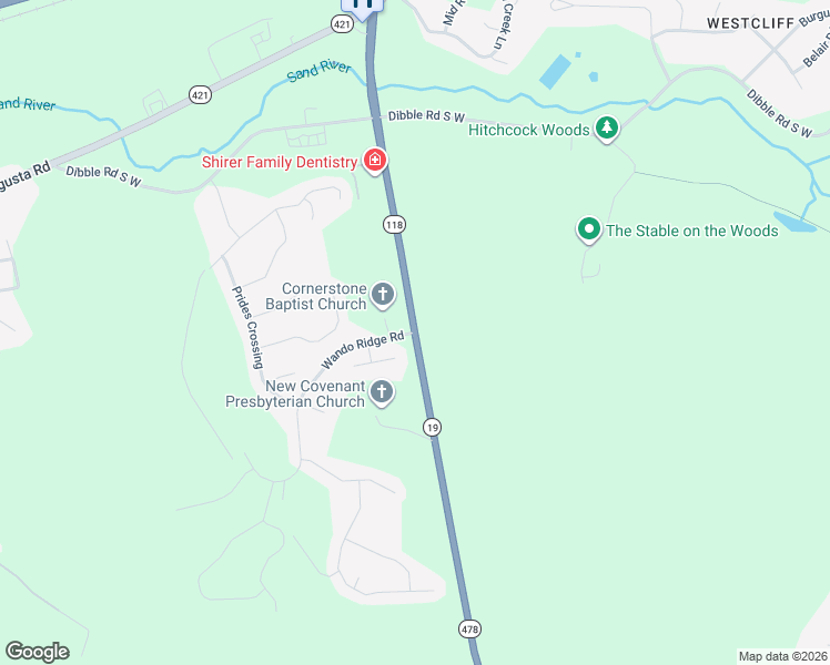 map of restaurants, bars, coffee shops, grocery stores, and more near Wando Ridge Road in Aiken