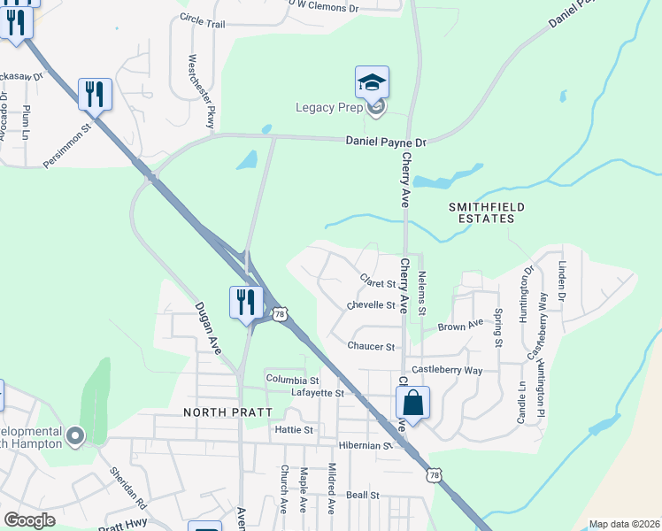 map of restaurants, bars, coffee shops, grocery stores, and more near 983 Chichester Drive in Birmingham