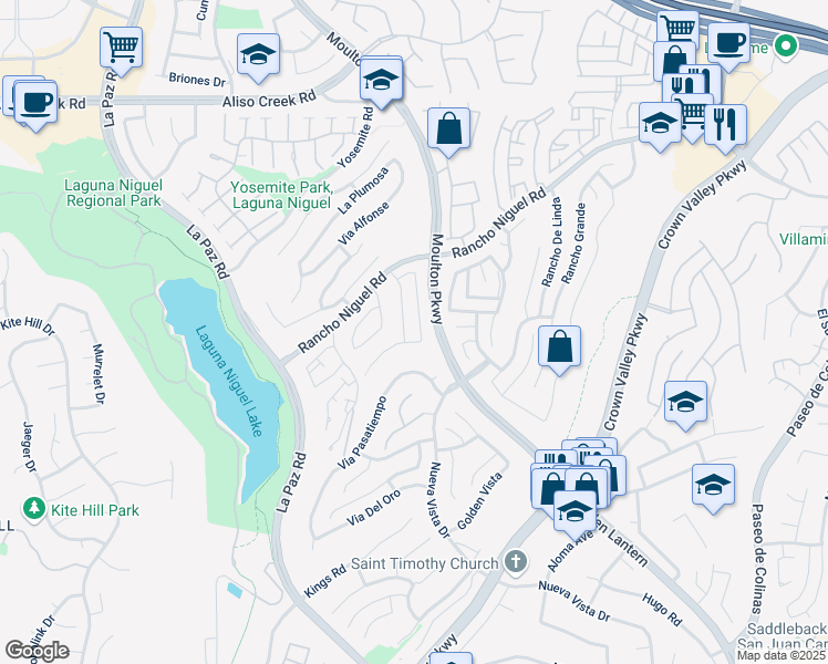 map of restaurants, bars, coffee shops, grocery stores, and more near 24762 El Manzano in Laguna Niguel