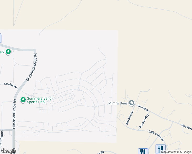 map of restaurants, bars, coffee shops, grocery stores, and more near 39460 Chamise Street in Temecula