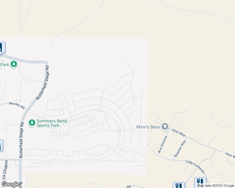 map of restaurants, bars, coffee shops, grocery stores, and more near 39505 Sagewood Ridge in Temecula