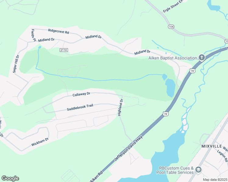 map of restaurants, bars, coffee shops, grocery stores, and more near 548 Callaway Drive in Graniteville