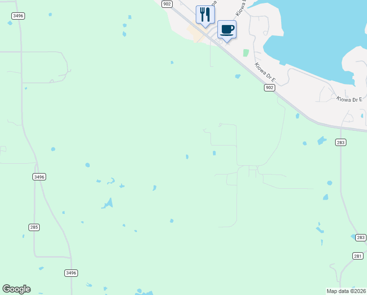 map of restaurants, bars, coffee shops, grocery stores, and more near in Lake Kiowa