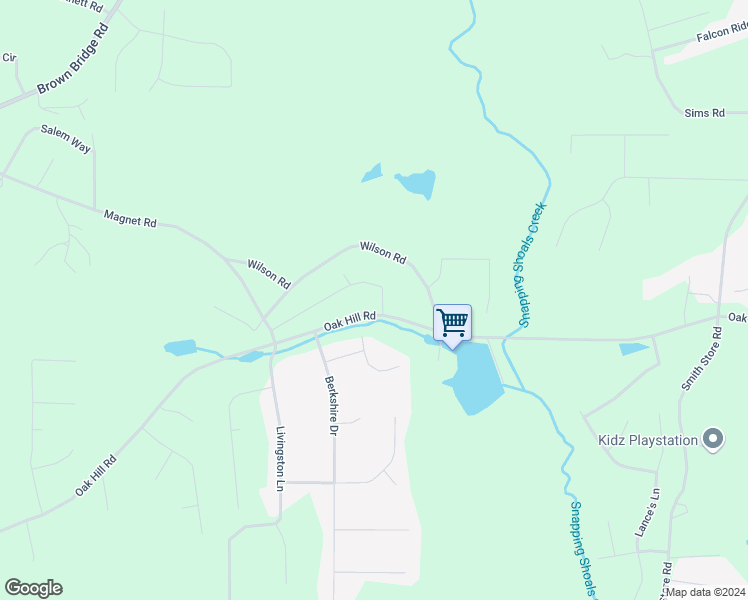 map of restaurants, bars, coffee shops, grocery stores, and more near 1380 Oak Hill Road in Covington