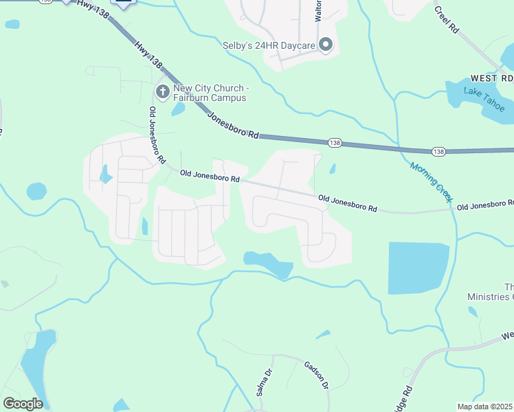 map of restaurants, bars, coffee shops, grocery stores, and more near 7434 Rudder Circle in Fairburn