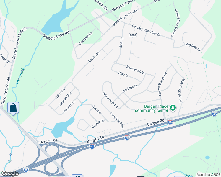 map of restaurants, bars, coffee shops, grocery stores, and more near 401 Bridle Path Road in North Augusta
