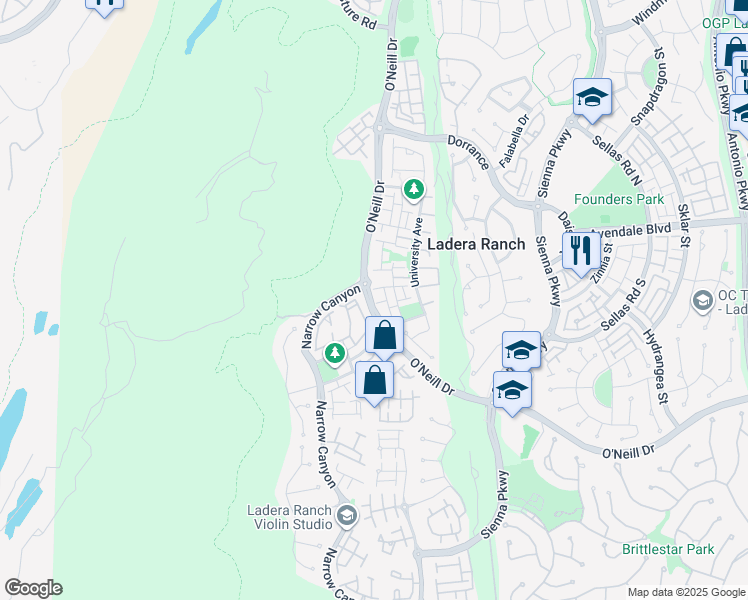 map of restaurants, bars, coffee shops, grocery stores, and more near 1 Chilmark Street in Ladera Ranch