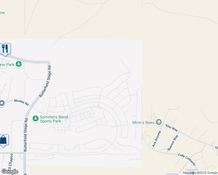 map of restaurants, bars, coffee shops, grocery stores, and more near 39550 Lupine Drive in Temecula