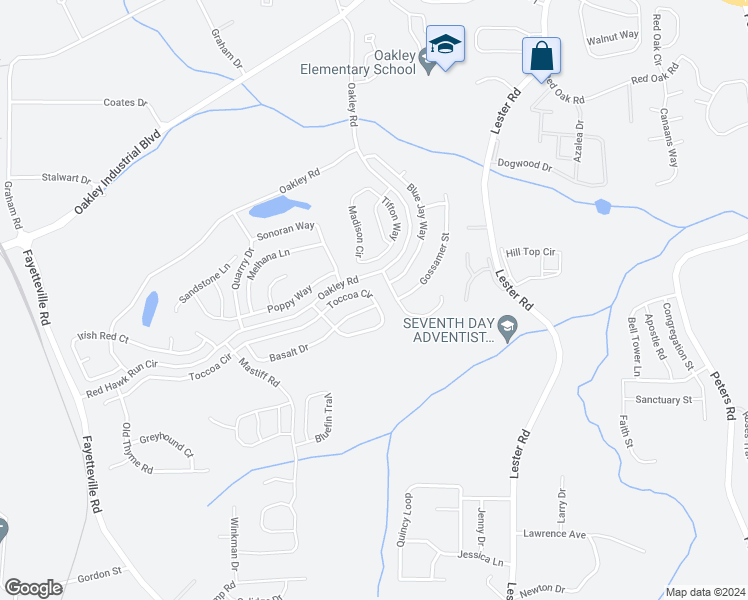 map of restaurants, bars, coffee shops, grocery stores, and more near 7263 Toccoa Circle in Union City