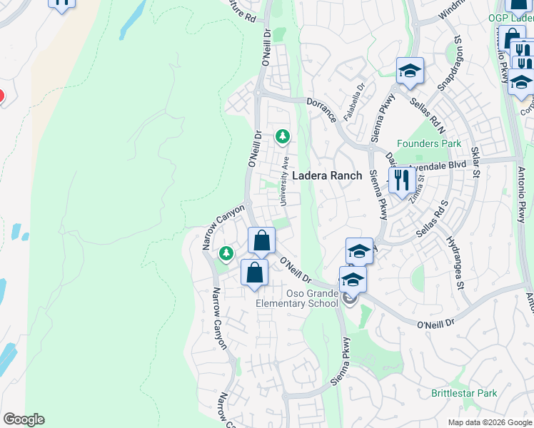 map of restaurants, bars, coffee shops, grocery stores, and more near 9 Chilmark Street in Mission Viejo