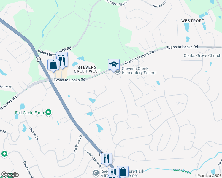 map of restaurants, bars, coffee shops, grocery stores, and more near 4016 Firethorn Court in Augusta