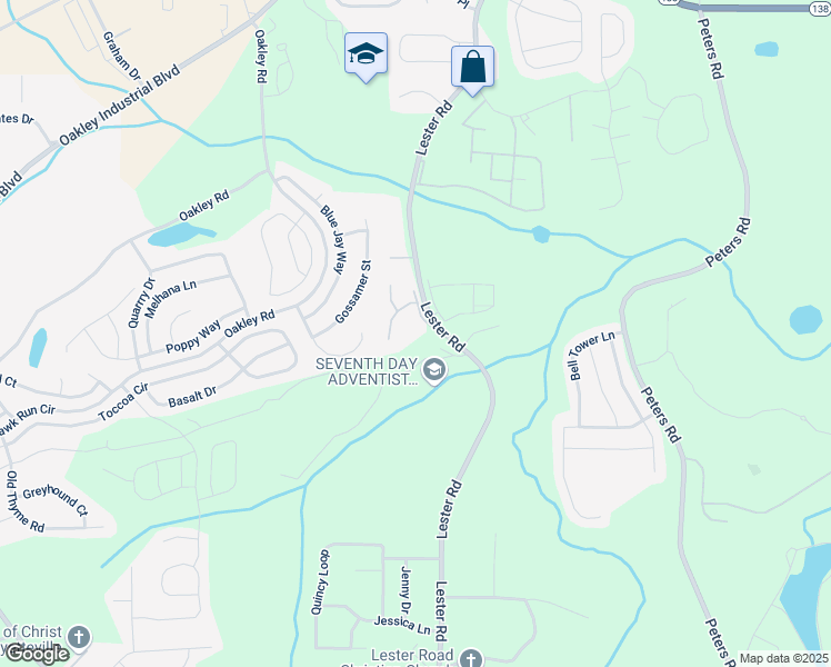 map of restaurants, bars, coffee shops, grocery stores, and more near 7601 Lester Road in Union City