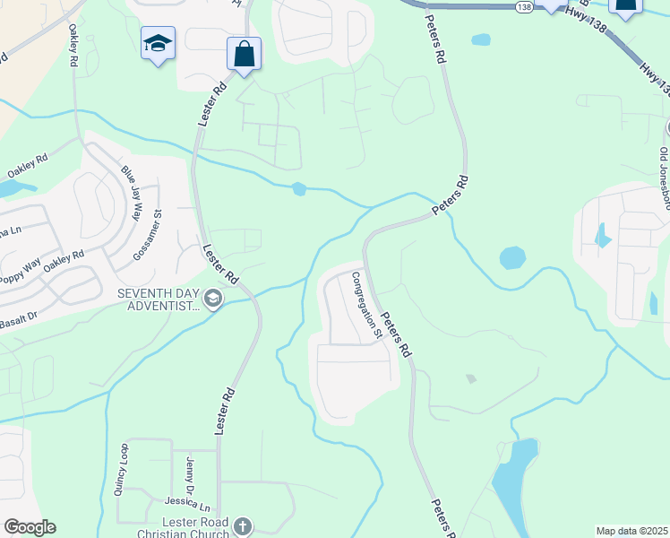 map of restaurants, bars, coffee shops, grocery stores, and more near 7818 Bell Tower Lane in Fairburn