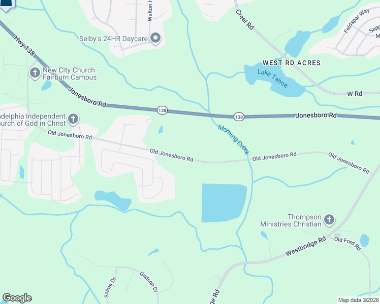 map of restaurants, bars, coffee shops, grocery stores, and more near 3083 Old Jonesboro Road in Fairburn