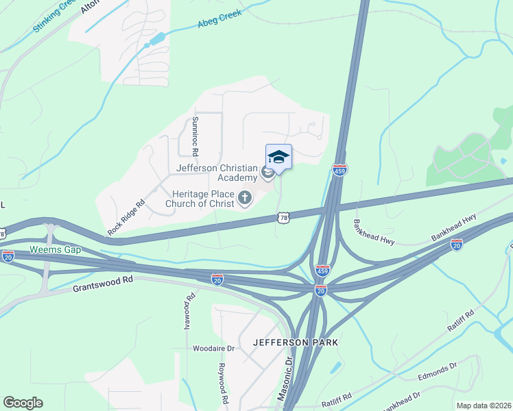 map of restaurants, bars, coffee shops, grocery stores, and more near 5252 U.S. 78 in Irondale