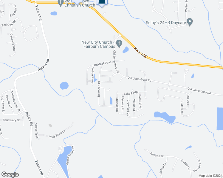 map of restaurants, bars, coffee shops, grocery stores, and more near 150 Ontario Drive in Fairburn