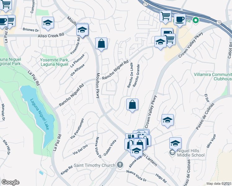 map of restaurants, bars, coffee shops, grocery stores, and more near 28502 Las Arubas in Laguna Niguel