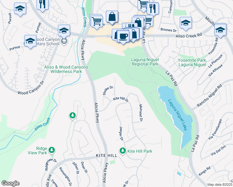 map of restaurants, bars, coffee shops, grocery stores, and more near 28482 Chat Drive in Laguna Niguel