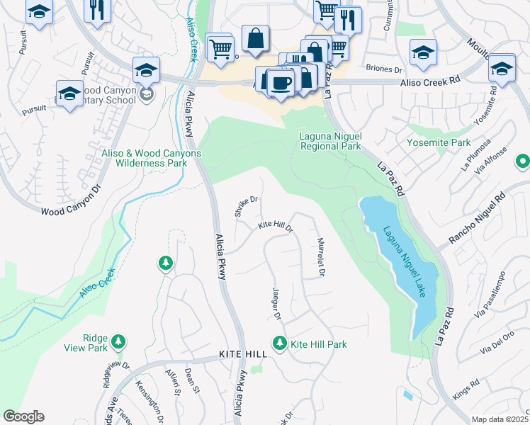map of restaurants, bars, coffee shops, grocery stores, and more near 28482 Chat Drive in Laguna Niguel