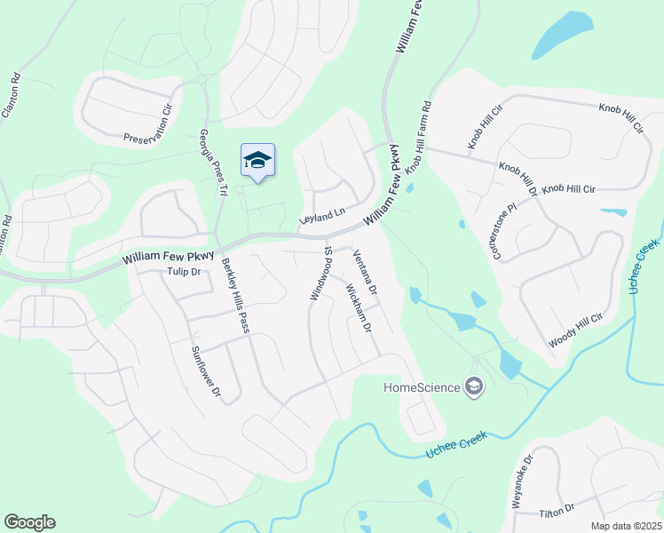 map of restaurants, bars, coffee shops, grocery stores, and more near 1109 Windwood Street in Evans