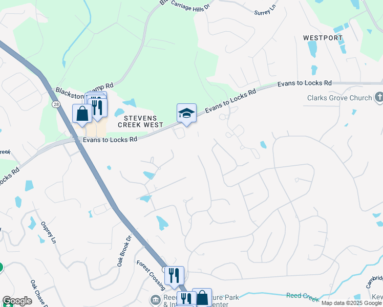 map of restaurants, bars, coffee shops, grocery stores, and more near 632 High Hampton Drive in Martinez