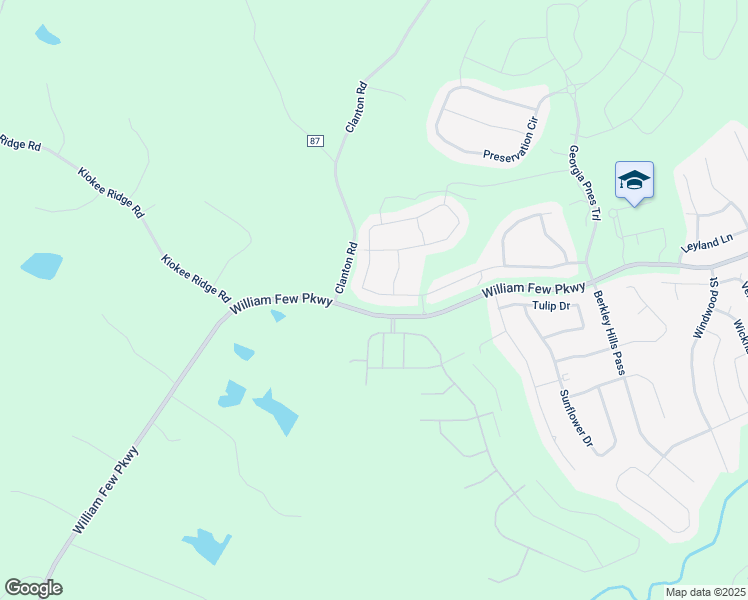 map of restaurants, bars, coffee shops, grocery stores, and more near 5804 Whispering Pines Way in Evans