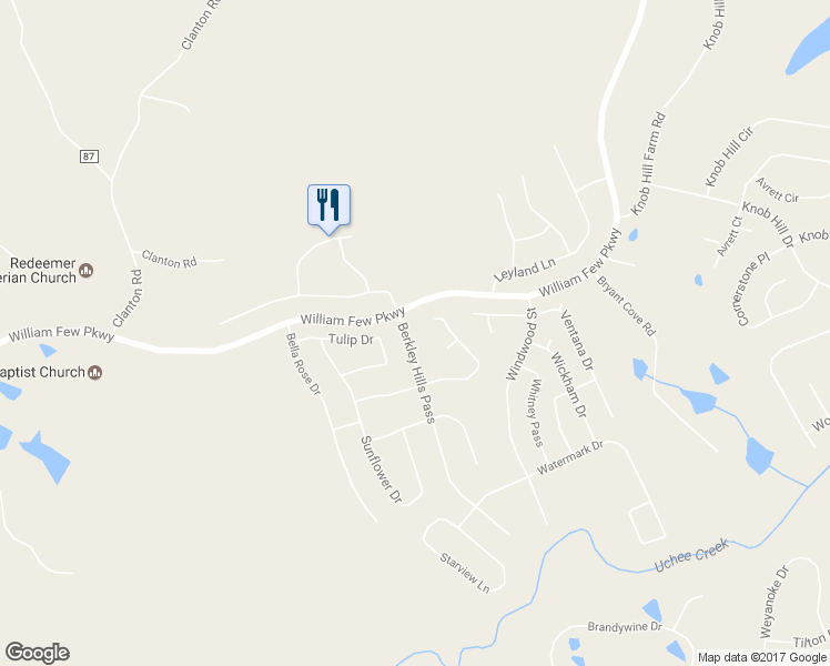 map of restaurants, bars, coffee shops, grocery stores, and more near 1205 Berkley Hills Pass in Evans