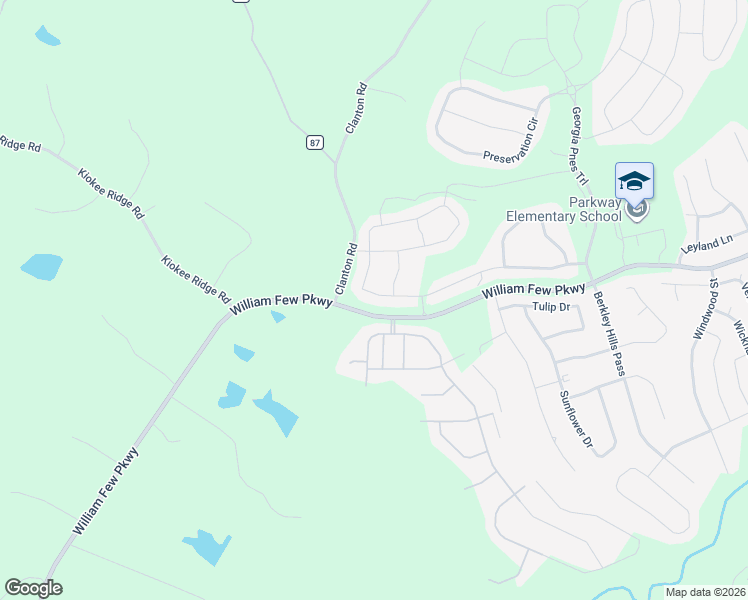 map of restaurants, bars, coffee shops, grocery stores, and more near 5804 Whispering Pines Way in Evans