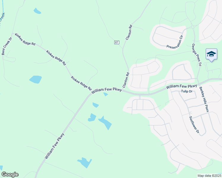 map of restaurants, bars, coffee shops, grocery stores, and more near 2559 William Few Parkway in Evans