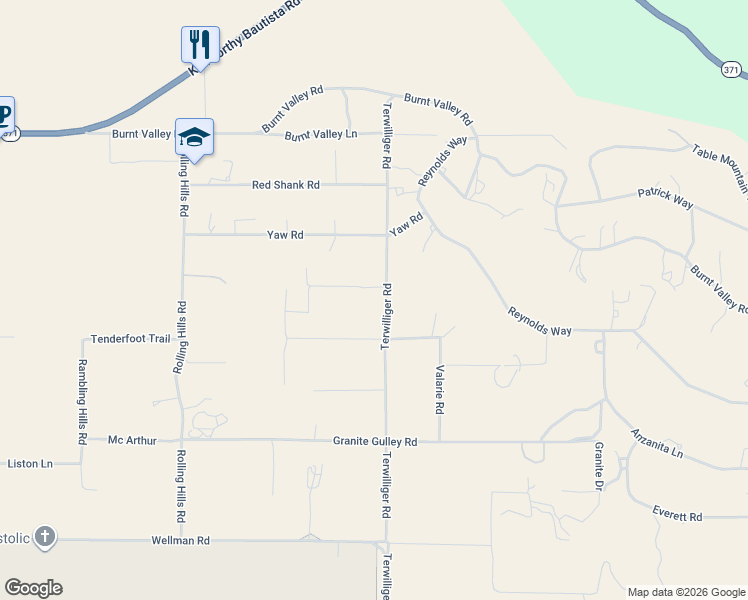 map of restaurants, bars, coffee shops, grocery stores, and more near 58905 Kaweea Drive in Anza