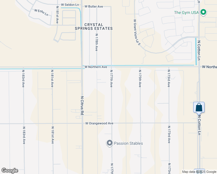 map of restaurants, bars, coffee shops, grocery stores, and more near 7802 North 177th Avenue in Waddell