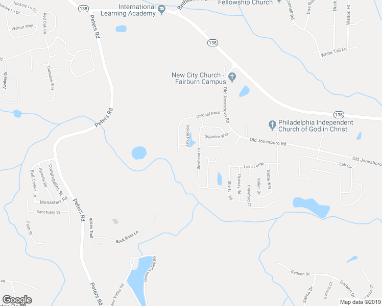 map of restaurants, bars, coffee shops, grocery stores, and more near 7720 Volion Parkway in Fairburn