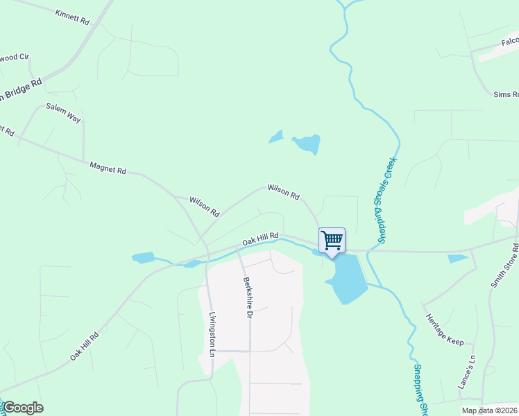 map of restaurants, bars, coffee shops, grocery stores, and more near 1402 Oak Hill Road in Covington