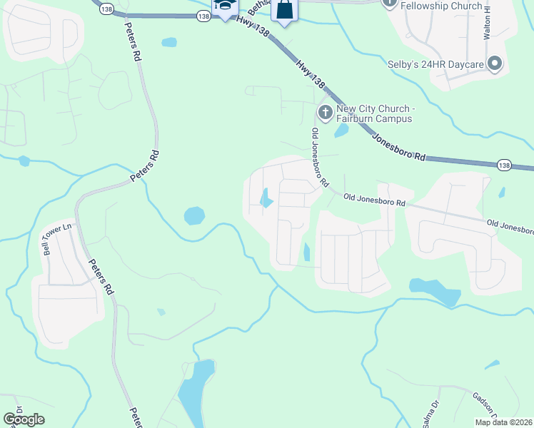 map of restaurants, bars, coffee shops, grocery stores, and more near 7720 Volion Parkway in Fairburn