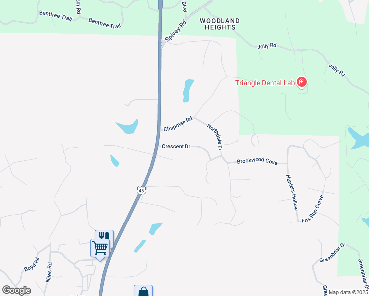 map of restaurants, bars, coffee shops, grocery stores, and more near 134 Crescent Drive in Columbus